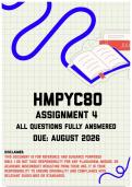 HMPYC80 Assignment 4 MEMO &vert; Due August 2026