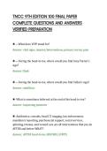 TNCC 9TH EDITION 100 FINAL PAPER&NewLine;COMPLETE QUESTIONS AND ANSWERS&NewLine;VERIFIED PREPARATION&NewLine;