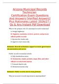 Arizona Municipal Records Technician Certification Exam Questions&comma; Answers and Rationales 2027