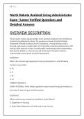North Dakota Assisted Living Administrator &NewLine;Exam &vert; Latest Verified Questions and &NewLine;Detailed Answers 