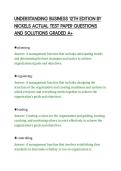 UNDERSTANDING BUSINESS 12TH EDITION BY&NewLine;NICKELS ACTUAL TEST PAPER QUESTIONS&NewLine;AND SOLUTIONS GRADED A&plus;