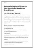 Oklahoma &lpar;OK&rpar; Assisted Living Administrator &NewLine;Exam &vert; Latest Verified Questions and &NewLine;Detailed Answers