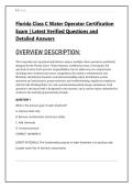 Florida Class C Water Operator Certification &NewLine;Exam &vert; Latest Verified Questions and &NewLine;Detailed Answers