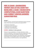 MDC III EXAM 1 &lpar;RASMUSSEN&rpar; NEWEST 2026 ACTUAL EXAM TEST BANK&vert; MDC 3 EXAM 1 REVIEW WITH COMPLETE REAL EXAM QUESTIONS AND CORRECT VERIFIED ANSWERS GURANTEED PASS