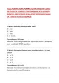 TEXAS NURSING HOME ADMINISTRATOR &lpar;NHA&rpar; STATE EXAM PREPARATION&colon; COMPLETE QUESTION BANK WITH VERIFIED ANSWERS&comma; AND DETAILED REGULATORY RATIONALES &lpar;BASED ON CURRENT TDADS STANDARDS&rpar;