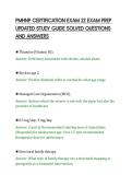 PMHNP CERTIFICATION EXAM 22 EXAM PREP&NewLine;UPDATED STUDY GUIDE SOLVED QUESTIONS&NewLine;AND ANSWERS