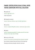 PMHNP CERTIFICATION EXAM 22 FINAL PAPER&NewLine;TESTED QUESTIONS WITH FULL SOLUTION&NewLine;