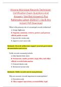 Arizona Municipal Records Technician Certification Exam Questions&comma; Answers and Rationales 2027