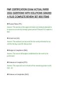 PMP CERTIFICATION EXAM ACTUAL PAPER&NewLine;2026 QUESTIONS WITH SOLUTIONS GRADED&NewLine;A PLUS COMPLETE REVIEW SET 800 ITEMS&NewLine;