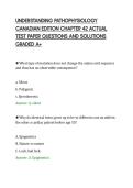 UNDERSTANDING PATHOPHYSIOLOGY&NewLine;CANADIAN EDITION CHAPTER 42 ACTUAL&NewLine;TEST PAPER QUESTIONS AND SOLUTIONS&NewLine;GRADED A&plus;