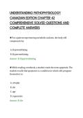 UNDERSTANDING PATHOPHYSIOLOGY&NewLine;CANADIAN EDITION CHAPTER 42&NewLine;COMPREHENSIVE SOLVED QUESTIONS AND&NewLine;COMPLETE ANSWERS