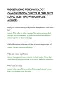 UNDERSTANDING PATHOPHYSIOLOGY&NewLine;CANADIAN EDITION CHAPTER 42 FINAL PAPER&NewLine;SOLVED QUESTIONS WITH COMPLETE&NewLine;ANSWERS