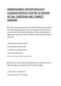 UNDERSTANDING PATHOPHYSIOLOGY&NewLine;CANADIAN EDITION CHAPTER 42 UPDATED&NewLine;ACTUAL QUESTIONS AND CORRECT&NewLine;ANSWERS&NewLine;