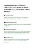 UNDERSTANDING PATHOPHYSIOLOGY&NewLine;CHAPTER 40 CERTIFICATION EVALUATION&NewLine;TEST COMPLETE QUESTIONS AND CORRECT&NewLine;ANSWERS