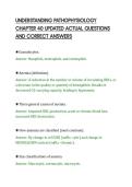 UNDERSTANDING PATHOPHYSIOLOGY&NewLine;CHAPTER 40 UPDATED ACTUAL QUESTIONS&NewLine;AND CORRECT ANSWERS