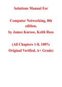 Computer Networking&comma; 8th edition  &mdash; by James Kurose&comma; Keith Ross  &mdash; Complete Solutions Manual &lpar;Chapter 1-8&rpar; 