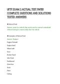 UPTP EXAM 3 ACTUAL TEST PAPER&NewLine;COMPLETE QUESTIONS AND SOLUTIONS&NewLine;TESTED ANSWERS&NewLine;