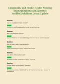 Community and Public Health Nursing&NewLine;Exam Questions and Answers&NewLine;Verified Solutions Latest Update 3