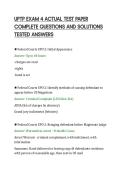 UPTP EXAM 4 ACTUAL TEST PAPER&NewLine;COMPLETE QUESTIONS AND SOLUTIONS&NewLine;TESTED ANSWERS