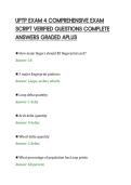 UPTP EXAM 4 COMPREHENSIVE EXAM&NewLine;SCRIPT VERIFIED QUESTIONS COMPLETE&NewLine;ANSWERS GRADED APLUS