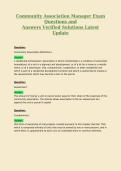 Community Association Manager Exam&NewLine;Questions and&NewLine;Answers Verified Solutions Latest&NewLine;Update 3