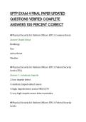 UPTP EXAM 4 FINAL PAPER UPDATED&NewLine;QUESTIONS VERIFIED COMPLETE&NewLine;ANSWERS 100 PERCENT CORRECT