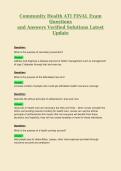 Community Health ATI FINAL Exam&NewLine;Questions&NewLine;and Answers Verified Solutions Latest&NewLine;Update