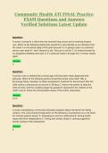 Community Health ATI FINAL Practice&NewLine;EXAM Questions and Answers&NewLine;Verified Solutions Latest Update