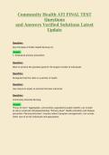 Community Health ATI FINAL TEST&NewLine;Questions&NewLine;and Answers Verified Solutions Latest&NewLine;Update