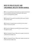 BIOD 151 2026 ECOLOGY AND&NewLine;ORGANISMAL BIOLOGY REVIEW MANUAL