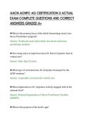 AACN ACNPC AG CERTIFICATION 5 ACTUAL&NewLine;EXAM COMPLETE QUESTIONS AND CORRECT&NewLine;ANSWERS GRADED A&plus;