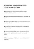BIOD 151 FINAL EXAM PREP 2026 TESTED&NewLine;QUESTIONS AND RATIONALE