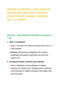 BIOCHEM 210 MODULE 7 EXAM 2026&sol;2027 METABOLISM & ELECTRON TRANSPORT CHAIN PORTAGE LEARNING &vert; VERIFIED Q&A &vert; A&plus; GRADED