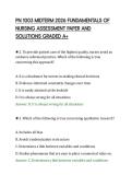 PN 1003 MIDTERM 2026 FUNDAMENTALS OF&NewLine;NURSING ASSESSMENT PAPER AND&NewLine;SOLUTIONS GRADED A&plus;&NewLine;