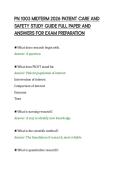 PN 1003 MIDTERM 2026 PATIENT CARE AND&NewLine;SAFETY STUDY GUIDE FULL PAPER AND&NewLine;ANSWERS FOR EXAM PREPARATION&NewLine;