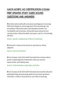 AACN ACNPC AG CERTIFICATION 5 EXAM&NewLine;PREP UPDATED STUDY GUIDE SOLVED&NewLine;QUESTIONS AND ANSWERS