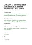 AACN ACNPC AG CERTIFICATION 5 EXAM&NewLine;SCRIPT PREMIUM REVIEW ACCURATE&NewLine;QUESTIONS AND CORRECT ANSWERS