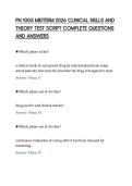 PN 1005 MIDTERM 2026 CLINICAL SKILLS AND&NewLine;THEORY TEST SCRIPT COMPLETE QUESTIONS&NewLine;AND ANSWERS&NewLine;