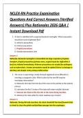NCLEX-RN Practice Examination &NewLine;Questions And Correct Answers &lpar;Verified &NewLine;Answers&rpar; Plus Rationales 2026 Q&A &vert; &NewLine;Instant Download Pdf 