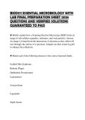 BIOD171 ESSENTIAL MICROBIOLOGY WITH&NewLine;LAB FINAL PREPARATION SHEET 2026&NewLine;QUESTIONS AND VERIFIED SOLUTIONS&NewLine;GUARANTEED TO PASS