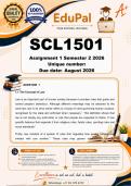 SCL1501 Assignment 1 &lpar;COMPLETE ANSWERS&rpar; Semester 2 2026  - DUE August 2026