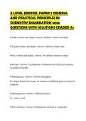 A LEVEL EDEXCEL PAPER 3 GENERAL&NewLine;AND PRACTICAL PRINCIPLES IN&NewLine;CHEMISTRY EXAMINATION 2026&NewLine;QUESTIONS WITH SOLUTIONS GRADED A&plus;