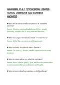 ABNORMAL CHILD PSYCHOLOGY UPDATED&NewLine;ACTUAL QUESTIONS AND CORRECT&NewLine;ANSWERS