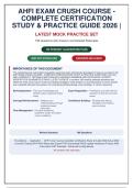 AHFI Exam Crush Course 2026 &vert; 199 Practice Questions with Verified Answers & Detailed Rationales &vert; Latest Update
