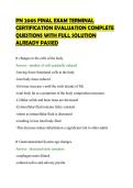 PN 2005 FINAL EXAM TERMINAL&NewLine;CERTIFICATION EVALUATION COMPLETE&NewLine;QUESTIONS WITH FULL SOLUTION&NewLine;ALREADY PASSED