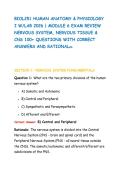 BIOL251 HUMAN ANATOMY & PHYSIOLOGY I W&sol;LAB 2026 &vert; MODULE 6 EXAM REVIEW NERVOUS SYSTEM&comma; NERVOUS TISSUE & CNS 100&plus; QUESTIONS WITH CORRECT ANSWERS AND RATIONALes
