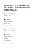 PN 2006 FINAL 2026 PROFESSIONAL CARE&NewLine;EVALUATION SET TESTED QUESTIONS WITH&NewLine;VERIFIED SOLUTIONS