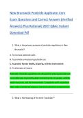 New Brunswick Pesticide Applicator Core &NewLine;Exam Questions and Correct Answers &lpar;Verified &NewLine;Answers&rpar; Plus Rationale 2027 Q&A&vert; Instant &NewLine;Download Pdf 