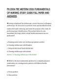 PN 2006 PRE MIDTERM 2026 FUNDAMENTALS&NewLine;OF NURSING STUDY GUIDE FULL PAPER AND&NewLine;ANSWERS&NewLine;