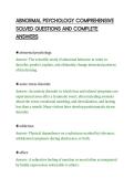 ABNORMAL PSYCHOLOGY COMPREHENSIVE&NewLine;SOLVED QUESTIONS AND COMPLETE&NewLine;ANSWERS